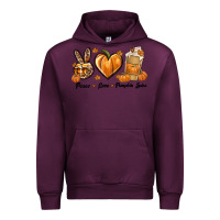 Mauve Wine Peace Love Pumpkin Spice Urban Hoodie - texasbilliewilder