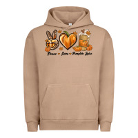 Pigment Burro Peace Love Pumpkin Spice Urban Hoodie - texasbilliewilder