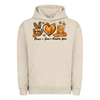 Pigment French Oak Peace Love Pumpkin Spice Urban Hoodie - texasbilliewilder