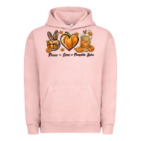 Pigment Salmon Peace Love Pumpkin Spice Urban Hoodie - texasbilliewilder