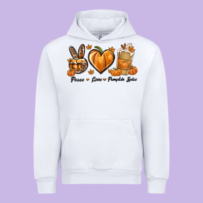 Peace Love Pumpkin Spice Urban Hoodie Designed By Texasbilliewilder