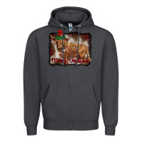 Smoke merry christmas highland cow Zipper Hoodie - BarkalooDesign
