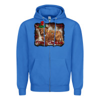 True Royal merry christmas highland cow Zipper Hoodie - BarkalooDesign