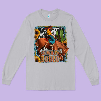 Cowboy Rodeo Long Sleeve Tee Designed By Jahusdesignshop