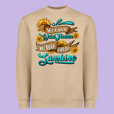 She Was A Wild Flower In Love With The Sunshine Heavyweight Sweatshirt Designed By Hra Design Shop