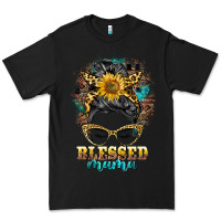 Black blessed mama messy bun Premium Tee - BarkalooDesign