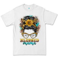 White blessed mama messy bun Premium Tee - BarkalooDesign
