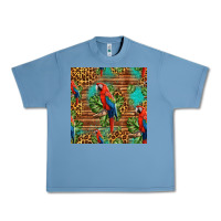 Pebble Blue macaw parrot seamless pattern Urban Heavy Tee - HRA Design Shop