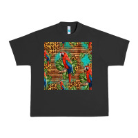 Pigment Black macaw parrot seamless pattern Urban Heavy Tee - HRA Design Shop