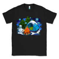 Black winter camping with camp fire Classic Tee - AdoDesignShop