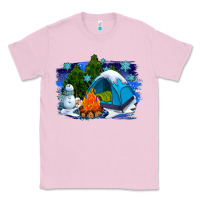 Bubblegum Pink winter camping with camp fire Classic Tee - AdoDesignShop