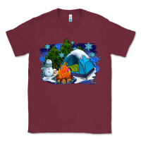 Burgundy winter camping with camp fire Classic Tee - AdoDesignShop