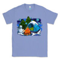 Colony Blue winter camping with camp fire Classic Tee - AdoDesignShop