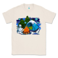 Natural winter camping with camp fire Classic Tee - AdoDesignShop