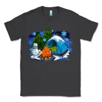 Smoke winter camping with camp fire Classic Tee - AdoDesignShop