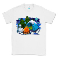 White winter camping with camp fire Classic Tee - AdoDesignShop