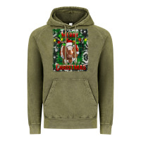 Vintage Olive merry christmas longhorn cow Vintage Hoodie - RanaPortraitStore