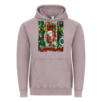 Vintage Zinc merry christmas longhorn cow Vintage Hoodie - RanaPortraitStore