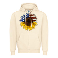 Sandshell american flag sunflower Zipper Hoodie - Jasminsmagicworld
