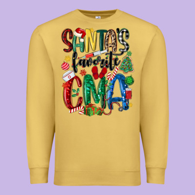 Santas Favorite Cma Nurse Premium Sweatshirt Designed By Maliassmallbusiness