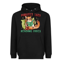 Black purrfect cozy reading vibes Heavyweight Hoodie - MaliasSmallBusiness