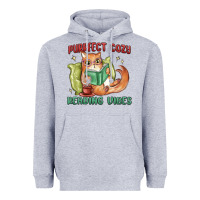 Heather Grey purrfect cozy reading vibes Heavyweight Hoodie - MaliasSmallBusiness