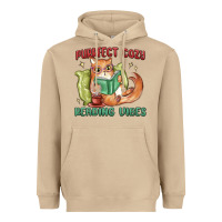 Mushroom purrfect cozy reading vibes Heavyweight Hoodie - MaliasSmallBusiness
