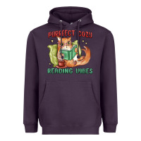 Plum purrfect cozy reading vibes Heavyweight Hoodie - MaliasSmallBusiness