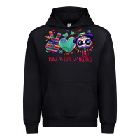 Black Peace love dia de los muertos Urban Hoodie - NancyCooperArtShop