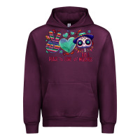Mauve Wine Peace love dia de los muertos Urban Hoodie - NancyCooperArtShop