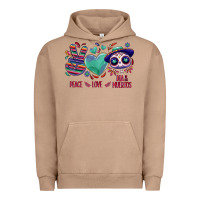 Pigment Burro Peace love dia de los muertos Urban Hoodie - NancyCooperArtShop