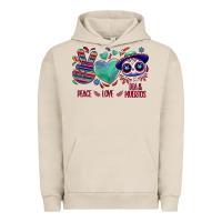 Pigment French Oak Peace love dia de los muertos Urban Hoodie - NancyCooperArtShop