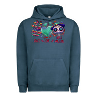 Pigment Midnight Navy Peace love dia de los muertos Urban Hoodie - NancyCooperArtShop