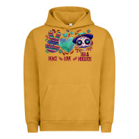 Pigment Peanut Butter Peace love dia de los muertos Urban Hoodie - NancyCooperArtShop