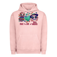 Pigment Salmon Peace love dia de los muertos Urban Hoodie - NancyCooperArtShop