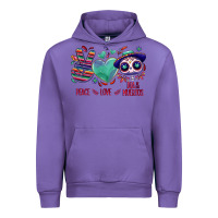 Tulip Peace love dia de los muertos Urban Hoodie - NancyCooperArtShop