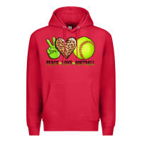 Cardinal peace love softball Premium Hoodie - AdoDesignShop