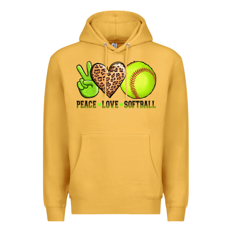 Peace Love Softball Premium Hoodie by AdoDesignShop | Teevron