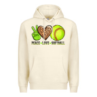Sandshell peace love softball Premium Hoodie - AdoDesignShop