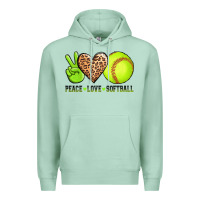 Seafoam peace love softball Premium Hoodie - AdoDesignShop
