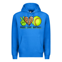 True Royal peace love softball Premium Hoodie - AdoDesignShop