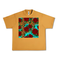 Peanut Butter leopard roses seamless pattern Urban Heavy Tee - HRA Design Shop