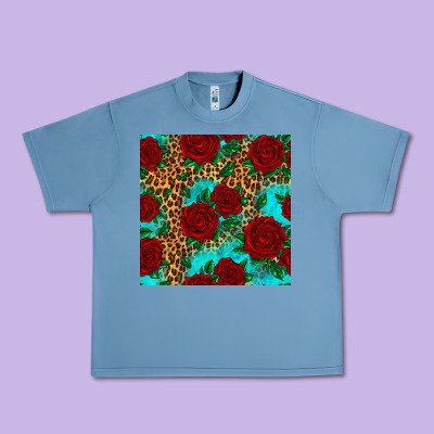 Leopard Roses Seamless Pattern Urban Heavy Tee Designed By Hra Design Shop