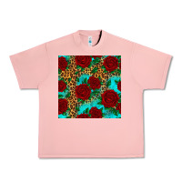 Salmon leopard roses seamless pattern Urban Heavy Tee - HRA Design Shop