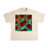 Sandshell leopard roses seamless pattern Urban Heavy Tee - HRA Design Shop