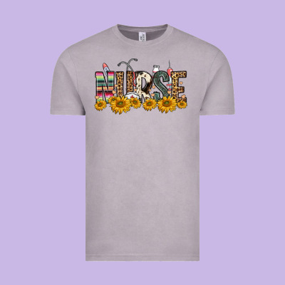 Nurse Sunflower Vintage Tee Designed By Fadigitalartstudio