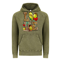Vintage Olive love softball Vintage Hoodie - Zillion Design Studio