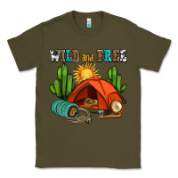 Army Green wild and free camp Classic Tee - AdoDesignShop