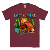 Burgundy wild and free camp Classic Tee - AdoDesignShop
