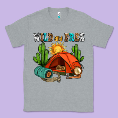 Wild And Free Camp Classic Tee Designed By Adodesignshop